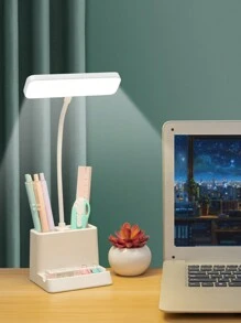 1pc Multi-Functional LED Desk Lamp, Mobile Phone Holder, Pen Holder, Eye-Caring Reading Lamp For Student Dormitory, Desk Lamp