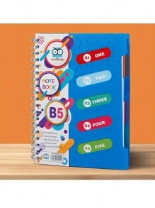 120 Page Spiral Notebook - Ultra Thick 5-Themed PP Separated Notebook With Color Cover - A5 Available In Four Colors