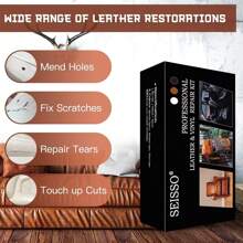 SEISSO SEISSO Kit Riparazione Pelle, Vinile di Pelle, Adatto per Sedili di Auto, Mobili, Divani, Giacche in Pelle, 45ml*4