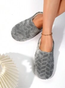 Women's Plush Fuzzy Plaid House Slippers, Indoor Floor Covering Socks, Warm Lightweight Bedroom Slippers For Winter,Furry Shoes