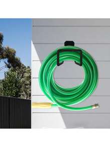 金属花园软管支架重型水管悬挂器壁挂式花园水管挂钩车库软管存储支架收纳器花园壁挂式支架带两个螺丝 - 彩色 - 查看 7