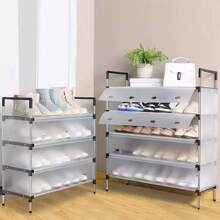 4/5/6/7 Tier Cabinet Storage Organiser Shoe Rack Stand Holder W Dust-Proof Cover