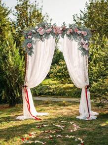 Pink Artificial Eucalyptus Garland With Flowers 6FT, Table Runner Decor Arch Backdrop Head Table Decorations For Wedding Sweetheart Table Centerpieces Rehearsal Dinner Bridal Shower Decoration Party Favors Room Decor Bride