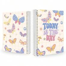 iscool Retro Colorful Butterflies Spiral Notebook For Girls
