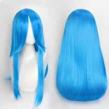 FULCRUM 24 Inch Pink Blue Green Black Anime Costume Long Straight Cosplay Wig Heat Resistant Synthetic Fibers Wig For Party Halloween Christmas