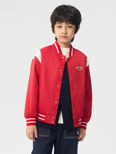 Balabala Kids' Color-Block Baseball Jacket For Spring