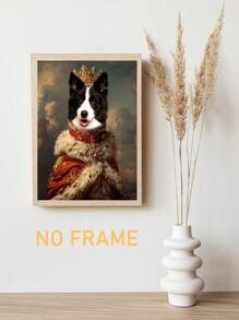 Custom Pet Portrait Painting Canvas, Renaissance Dog Portrait From Photo, Royal Pet King Portrait Painting Digital Art, Portrait Art Design,For Living Room Bedroom Or Other Room,Gift, Home Decor Gifts Birthday Graduation