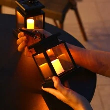 1 pièce Lampe solaire, Lumière de nuit de cour à LED, Bougie suspendue à LED, Décoration de jardin et de maison, Lumière de cour, Atmosphère rétro, Convient pour la décoration extérieure de la maison et du jardin avec éclairage LED