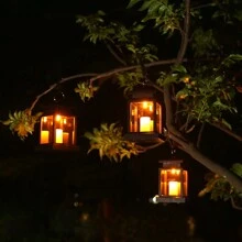 1 pièce Lampe solaire, Lumière de nuit de cour à LED, Bougie suspendue à LED, Décoration de jardin et de maison, Lumière de cour, Atmosphère rétro, Convient pour la décoration extérieure de la maison et du jardin avec éclairage LED