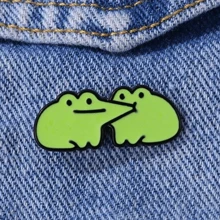 Happy Frog Enamel Brooch Custom Decorative Brooches Ornaments Lapel Bag Badges Jewelry Gifts 2025 New Style Pin For Clothes Bag Charm Backpack For School Kpop Teacher Supplies Bag Charms Cute Office Accessories Shirts Jacket Christmas Halloween Autumn-Winter Accessories,Suitable For Teens, Youth,Men,Casual, Outdoor, Athletic, Vacation, Graduation Gifts, Birthday, Daily Wear Clothes Pin Funny Teacher Gifts