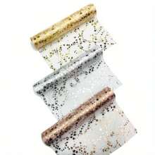 1 rouleau de nappe à motif étoiles, runner de table de décoration de maison pour tous les jours et les fêtes, runner de table élégant en feuille d'or pour les fêtes, cadeau parfait pour l'anniversaire, les fêtes, le mariage, la Saint-Valentin