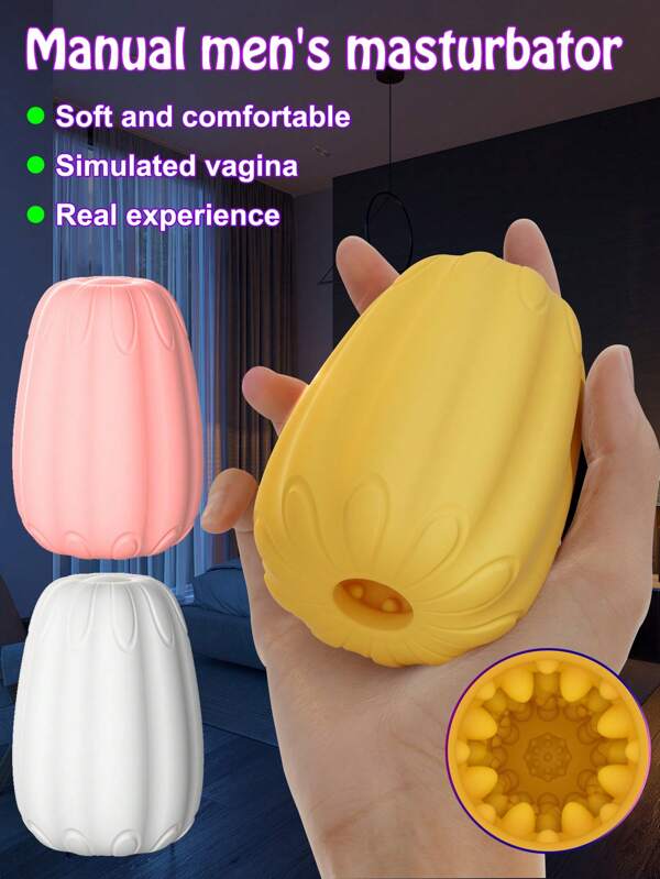 New Airplane Cup Men's Adult Sex Toy, Soft And Sticky Q-Shaped Petal Cup With Telescopic Clip Sucking Biomimetic Vaginal Sex Toy, Made Of Smooth And Water Active TPE, Can Be Gently Wetted, Waterproof And Dustproof, Long-Lasting, Sex Toy