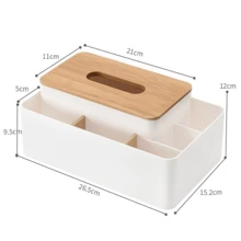 Remote Control Coffee Table Storage Box Tissue Box - White - View 1