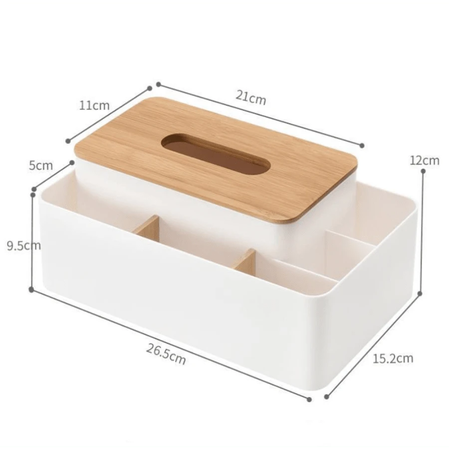 Remote Control Coffee Table Storage Box Tissue Box - White - View 1