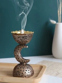 1 件树脂月亮形香炉，创意砂岩家居装饰，桌面装饰，适合一般家居装饰，时尚香薰配件，生日毕业 E-I-D 的完美礼物