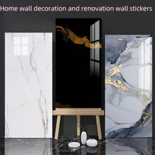10/22pcs 3D Imitation Marble Ceramic Tile Wall Stickers, Thick Self-Adhesive PVC Wall Panels For Home Decoration - Strong Backing Adhesive, Easy To Install - Multicolor - View 3