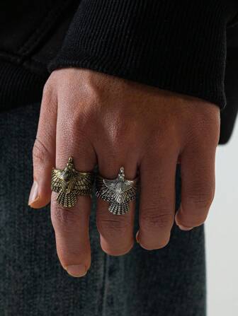 1pc Vintage Gothic Style Eagle Design Fashion Ring For Men, Valentine's Day