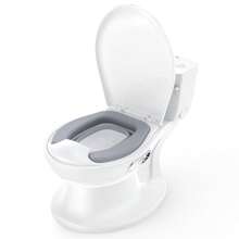 Danolapsi Toddler Potty Training Toilet,Realistic Potty Training Seat With Soft Seat,Removable Pot,Splash Guard,Toilet Paper Holder For 18 Months+ - White - View 1