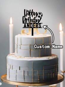1Pc Customizable Cake Toppers With Football Designs,Birthday Party Cake Decoration Ideal For Birthday Party Decorations, The Perfect Memento For Families And Friends,Christmas,Boy's Birthday Decoration