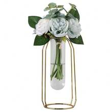 1pc Creative Household Decorative Dried Flower Arrangement For Living Room, Dining Table Home Decor Vase Room Decor Flower Vase Glass Vase