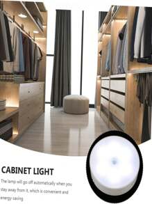 1 pieza/3 piezas/6 piezas Luces LED de gabinete USB con sensores de movimiento PIR, blanco/blanco cálido Luces nocturnas LED recargables, iluminación debajo del gabinete, iluminación debajo del mostrador para cocina, luz de armario, luces debajo del gabinete activadas por movimiento, tiras magnéticas adhesivas adecuadas para armarios, gabinetes, escaleras y dormitorios