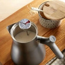 1 Stück Edelstahl Kaffee Thermometer, Küchen Milch Stifttyp mit Clips, präzises Thermometer, herausziehbare Blumennadel für handgebrühten Kaffee