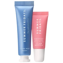 Preppy Skincare Set: Summer Fridays Jet Lag Mask + Lip Butter Balm Viral Self-Care Essentials Travel Size 0.5oz Pink Sugar & Hydration - Self-Care Celebration - 查看 2