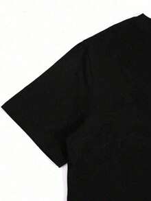 Happy Valentine'S Day Women's IN A WORLD OF DIFFERENCES, CHOOSE TO BE KIND T-Shirt, Women's 220g Round Neck Casual Heavy Pure Cotton T-Shirt (1 PC) - 黑色 - 查看 4