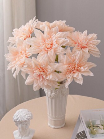 1 件人造大丽花，PE 材料，粉色，仿真花，仿真植物，47 厘米/18.5 英寸，人造植物，人造花，情人节礼物，春夏饰品，派对活动，节日生日派对装饰，家庭入口，酒店，餐厅，客厅，卧室，婚礼，派对，厨房，花园装饰