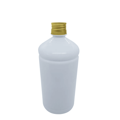 Kit 5 Frascos Brancos Pet 1 Litro C/ Tp. Aluminio - Escolha a Cor da Tampa