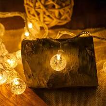 3M20Lights Outdoor Camping Crystal Ball Light IP65 Waterproof Solar Holiday Light Bulb Ball Light Thanksgiving Christmas Halloween Ramadan Decorative Light Outdoor Garden Decoration