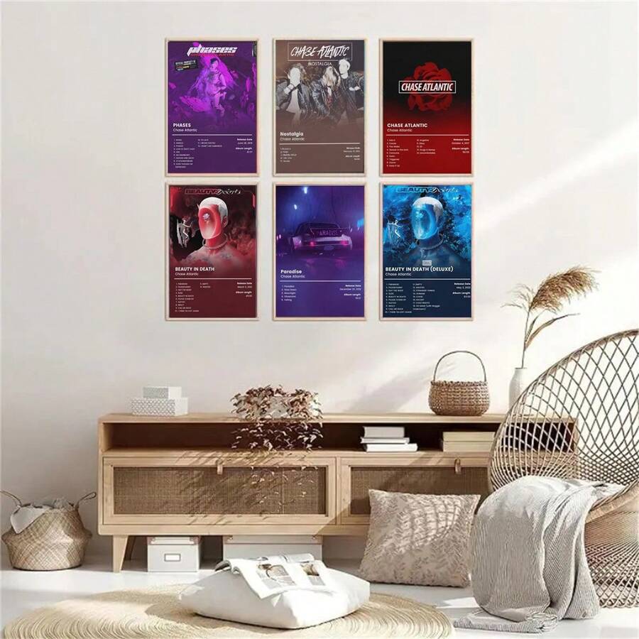 1PC Frameless GNbow Chase Atlantic Rock Band Canvas Print Wall Art Room Aesthetic For Girl And Boy Teens Dorm Decor New Year Gift