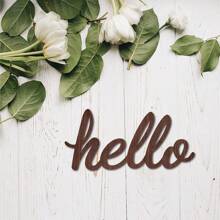 1PC Cutout Sign Family Letter Wooden Wall Arts Decor Quotes Wood Word Sculpture Signs Rustic Farmhouse For Housewarming Home Front Door Entryway Wall Decoration, Brown, 11.9 X 5.5inch