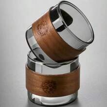 Japanese Style 150ML Heat-Resistant Glass Tea Cup With Scald Proof Wooden Holder Kungfu Tea Set Master Cup Household Coffee Mug