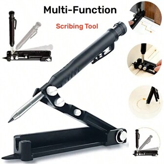 Multi-Function Scribing Tool Carpentry Graffiti Line Measuring Hand Tools Aluminum Alloy Scribe Tool With Deep Hole Pencil