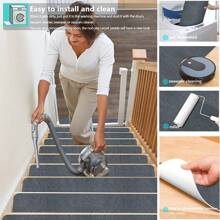 1 st. trapbeschermingsmat, zelf te knippen en herbruikbaar, eenvoudig schoon te maken traptapijt, antislip zelfklevende vloermat voor thuis, geluidsreductiemat voor traptreden