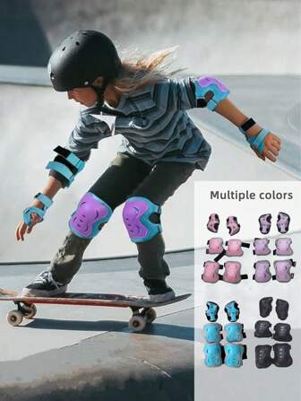 Kids/Youth Knee Pads Elbow Pads Wrist Guards Set For 3-15 Years, Child Protective Gear Set For Roller Skates, Cycling, BMX Bike, Skateboard, Inline Skating, Scooter Riding Sports…