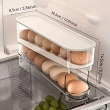Stackable Egg Storage Box, Space-Saving Rolling Egg Holder For Refrigerator, Durable Washable Plastic, No Battery Needed, Ideal For Home Organization - Multicolor - View 6