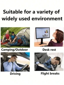 舒适充气枕头，超轻 A4 尺寸充气旅行枕，小方形植绒面料气枕，适用于办公室、旅行、度假旅行、徒步旅行、露营、午睡、颈腰支撑，多种颜色可选旅行必需品旅行配件旅行必备品海滩度假暑期学校配件返校用品 - 彩色 - 查看 4