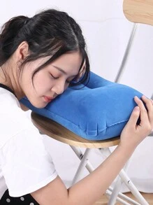 舒适充气枕头，超轻 A4 尺寸充气旅行枕，小方形植绒面料气枕，适用于办公室、旅行、度假旅行、徒步旅行、露营、午睡、颈腰支撑，多种颜色可选旅行必需品旅行配件旅行必备品海滩度假暑期学校配件返校用品 - 彩色 - 查看 3