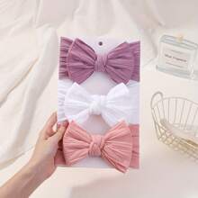 Aa-[3pcs Bow Girls Headbands] 3pcs Girls Knitted Bow Headbands, Hair Accessories-2025 Home Bathroom Decor Summer - Blue and White - View 1