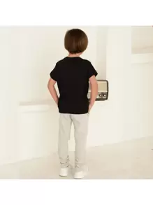 Boys' Twill Pants With Knife Pocket And Adjustable Waist, Cotton And Elastane, Chic And Comfortable - Light Grey - View 4