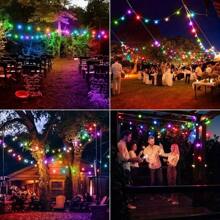 3M20Lights Outdoor Camping Crystal Ball Light IP65 Waterproof Solar Holiday Light Bulb Ball Light Thanksgiving Christmas Halloween Ramadan Decorative Light Outdoor Garden Decoration
