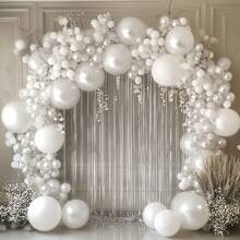 140 Stück Perle Weiß Dekorationsballons Girlande Bogen Set, Perle Weiße Latexballons für Bridal-Shower, Hochzeitsjubiläen, Verlobungen, Geburtstagsdekoration - A - Übersicht 5