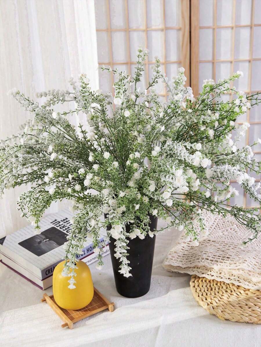 8Pcs Artificial Flowers Fake Baby's Breath Gypsophila Flowers Bulk Realistic Artificial Flowers Bouquet For Home Office Indoor/Outdoor Wedding DIY Party Centerpieces Arrangements Decoration