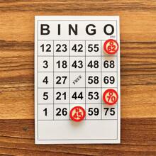 Vintage Wooden Bingo Game Set-120 Bingo Number Cards And 75 Chess - White - View 4