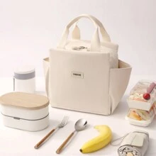 Baglemon Corduroy Lunch Box Bag With Large Capacity Bilateral Bag With Zipper,Reusable Insulated Lunch Box,Lunch Kit, Large Capacity Reusable Insulated Cooler For Work Picnic Or Travel,Thermal Preservation, Cold Lock And Fresh Triple Function, Light And Large Capacity Double Handle Design,Lunch Containers Reusable High Capacity Lunch Tote Bags Lunch Bag Lunch Bag Women School Teacher Picnic Bag Camping Cooler Bag Classroom Cute Lunch Bag Cute Lunchbox Bento Beach