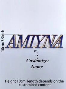 Customized English Name Acrylic Adhesive Wooden Ornament, Perfect Gift For Valentine's Day, Thanksgiving, Mother's Day, Christmas, Warm Home Decor, Holiday Atmosphere Decoration, Party Decoration, Desktop Decor, Study Decor Gifts Birthday Graduation