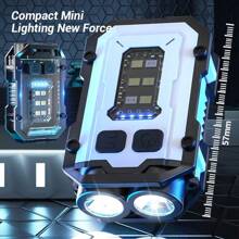 1pc Key Chain Flashlight With Type-C Charging, Outdoor High Brightness, Dual Light Source Strong Light Mini Flashlight