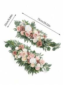 Rose Wedding Arch Flowers Artificial Flower Swag Pink Wedding Sign Flowers Wedding Flower Greenery Arrangements For Ceremony And Reception Backdrop Decoration